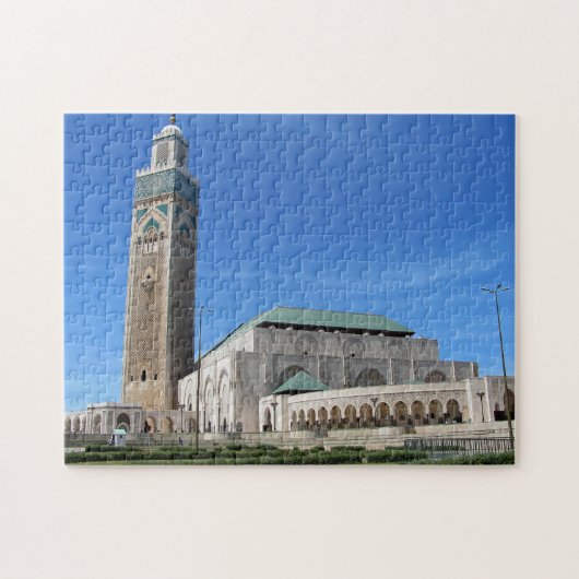 Hasan II moskee in Casablanca, Marokko. Legpuzzel (Horizontaal)