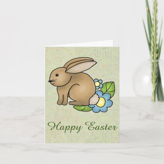 Häschen mit Blümchen Feestdagen Kaart (Voorkant)