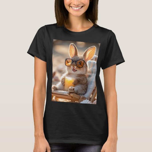 Hase in der Sonne mit Urlaubsfeeling T-shirt (Voorkant)