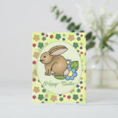 Hase mit Blumen  postkarte Briefkaart (Staand voorkant)