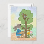 Hase und Eichhörnchen Postkarte Briefkaart (Voorkant / Achterkant)
