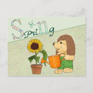 Hase und Igel im Frühling Briefkaart