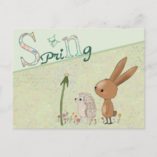Hase und Igel im Frühling Briefkaart (Voorkant)