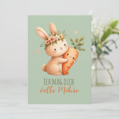 Hase und Möhre- volle Möhre- Ostern Kaart (Staand voorkant)