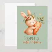 Hase und Möhre- volle Möhre- Ostern Kaart (Voorkant / Achterkant)