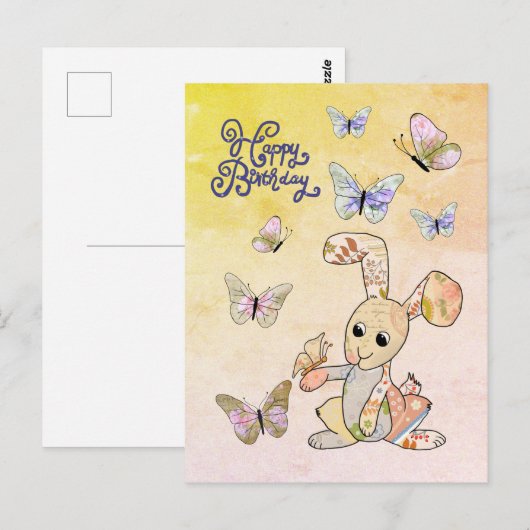 Hase und Schmetterlinge Briefkaart (Voorkant / Achterkant)