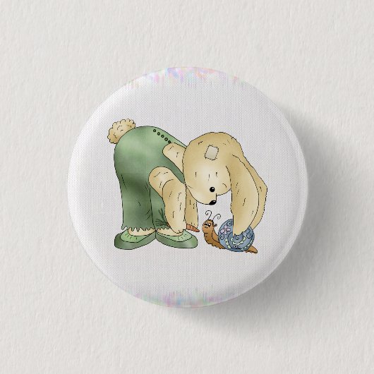 Hase und Schnecke Ronde Button 3,2 Cm (Voorkant)