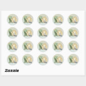 Hase und Schnecke  Ronde Sticker (Vel)