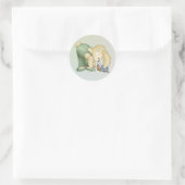 Hase und Schnecke  Ronde Sticker (Tas)