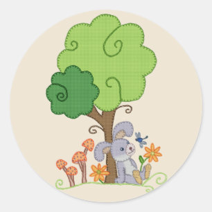 Hase unterm Baum Ronde Sticker