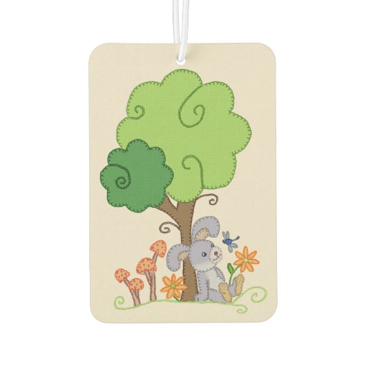 Hase unterm Baum Runder Pappuntersetzer Luchtverfrisser (Achterkant)