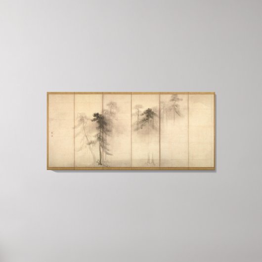 Hasegawa Tohaku Pine Trees 16e gras Japans Canvas Afdruk (Voorkant)
