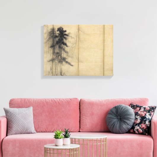Hasegawa Tōhaku Pine Trees Canvas Afdruk (Insitu (Woonkamer))