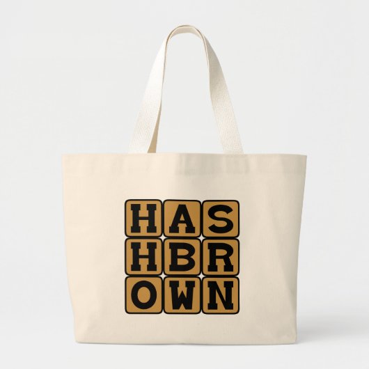 Hash Brown, Aardappelontbijt lekkernij Grote Tote Bag (Voorkant)