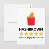 Hash Brown Fastfood Aardappelliefhebber Briefkaart (Voorkant / Achterkant)