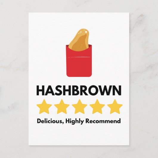 Hash Brown Fastfood Aardappelliefhebber Briefkaart (Voorkant)