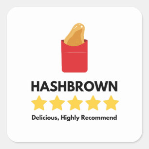 Hash Brown Fastfood Aardappelliefhebber Vierkante Sticker