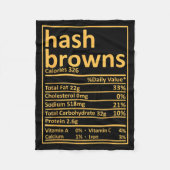 Hash Browns Nutrition Thanksgiving Food Facts Xmas Fleece Deken (Voorkant)