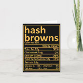Hash Browns Nutrition Thanksgiving Food Facts Xmas Kaart (Voorkant)
