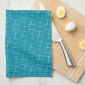 Hash markeerde Blauwgroen Mod Retro Mid Century Di Theedoek (Quarter Fold)