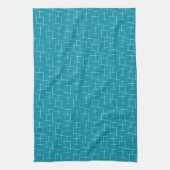 Hash markeerde Blauwgroen Mod Retro Mid Century Di Theedoek (Verticaal)