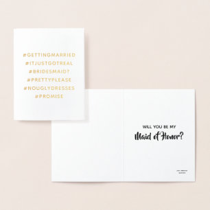 Hash-taggen, het is echt serieus - Grappige bruids Folie Kaarten