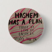 Hashem heeft een plan ronde button 5,7 cm (Voorkant)