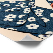 Hashiguchi Goyo - Vrouw in Blauw Haar haar haar ha Poster (Hoek)