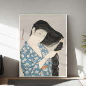 Hashiguchi Goyo Vrouw kammen Haar Haar Haar  Kunst Poster