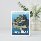 Hashima Japan Battleship Island Gunkanjima Reizen Briefkaart (Staand voorkant)
