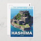 Hashima Japan Battleship Island Gunkanjima Reizen Briefkaart (Voorkant / Achterkant)