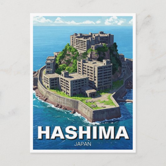 Hashima Japan Battleship Island Gunkanjima Reizen Briefkaart (Voorkant)