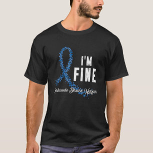 Hashimoto Disease Awareness I'm Fine Warrior Blue T-shirt