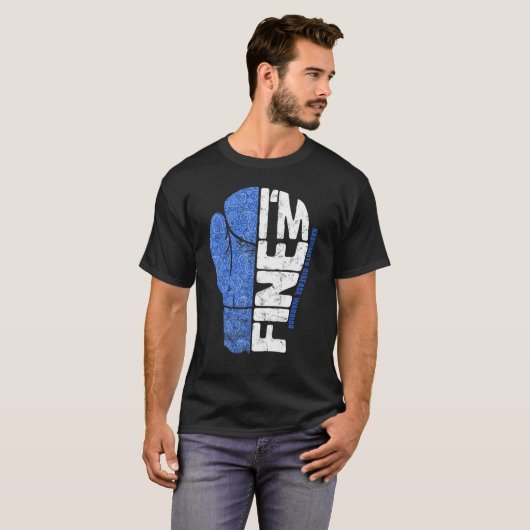 Hashimoto Disease Awareness I'm Fine Warrior Boxin T-shirt (Voorkant volledig)