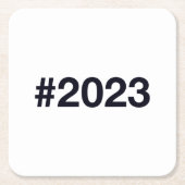 Hashtag 2023 kartonnen onderzetters (Voorkant)