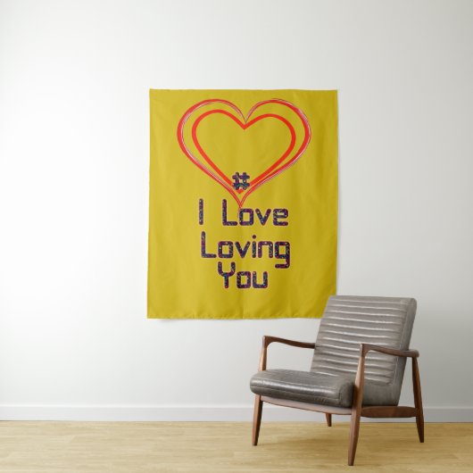 Hashtag 3D Ik hou van jou Wandkleed (In situ)
