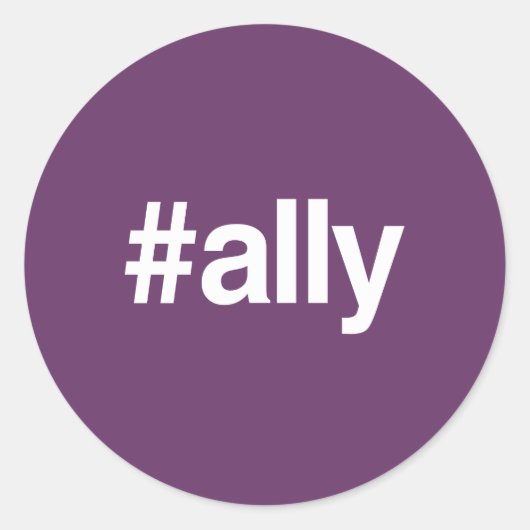 HASHTAG ALLY RONDE STICKER (Voorkant)