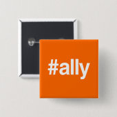 HASHTAG ALLY VIERKANTE BUTTON 5,1 CM (Voorkant /achterkant)