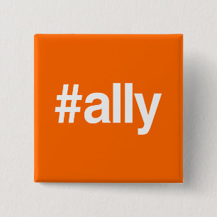HASHTAG ALLY VIERKANTE BUTTON 5,1 CM