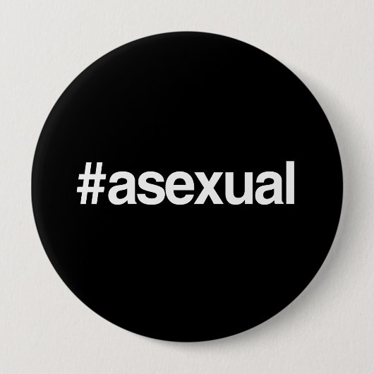 HASHTAG ASEXUAL RONDE BUTTON 4,0 CM (Voorkant)