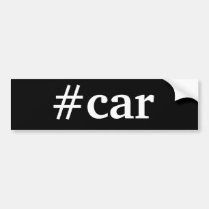 Hashtag auto zwart wit bumpersticker