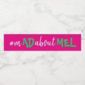 Hashtag Bachelorette fles Etiket Roze groen wit (Enkel label)