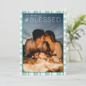 Hashtag #BLESSED Plays Turquoise Verticaal Feestdagenkaart (Staand voorkant)