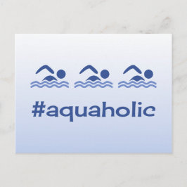 Hashtag blue zwemmers leuke aquaholic briefkaart