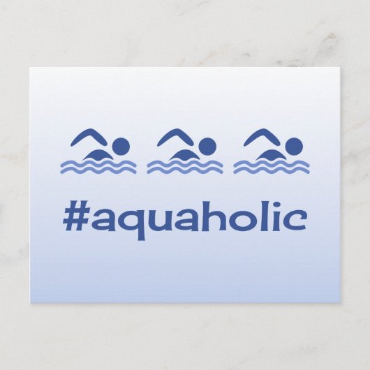 Hashtag blue zwemmers leuke aquaholic briefkaart (Voorkant)