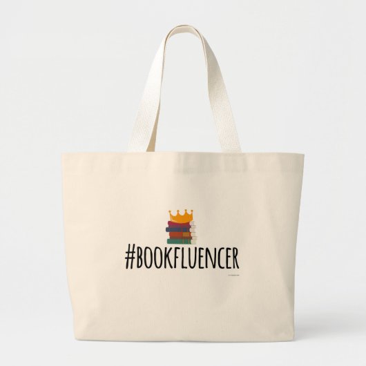 Hashtag Bookinfluencer Lezen Leuk Ontwerp Grote Tote Bag (Voorkant)