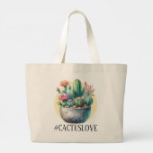 Hashtag Cactuslove Grote Tote Bag (Achterkant)