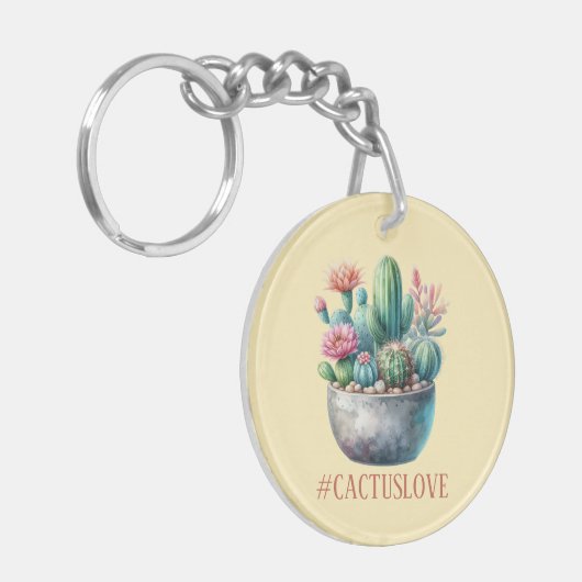 Hashtag Cactuslove Sleutelhanger (Voorkant Links)