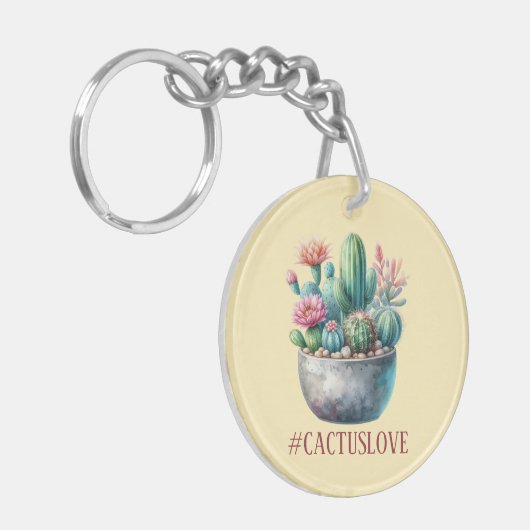 Hashtag Cactuslove Sleutelhanger (Voorkant Links)