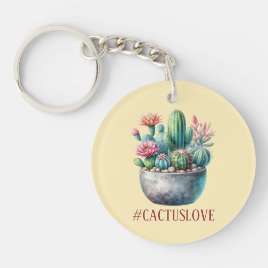 Hashtag Cactuslove Sleutelhanger (Voorkant)